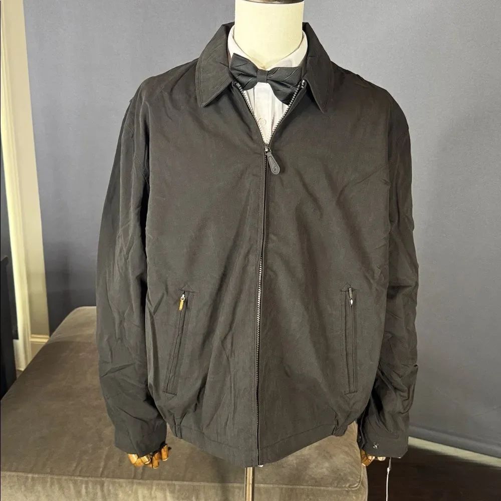 London Fog Men's Black Lightweight Zip Front Golf Jacket Size LT NEW